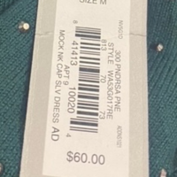 Brand New APT 9  Size: Medium -  Green Sweater Dress - Picture 4 of 12